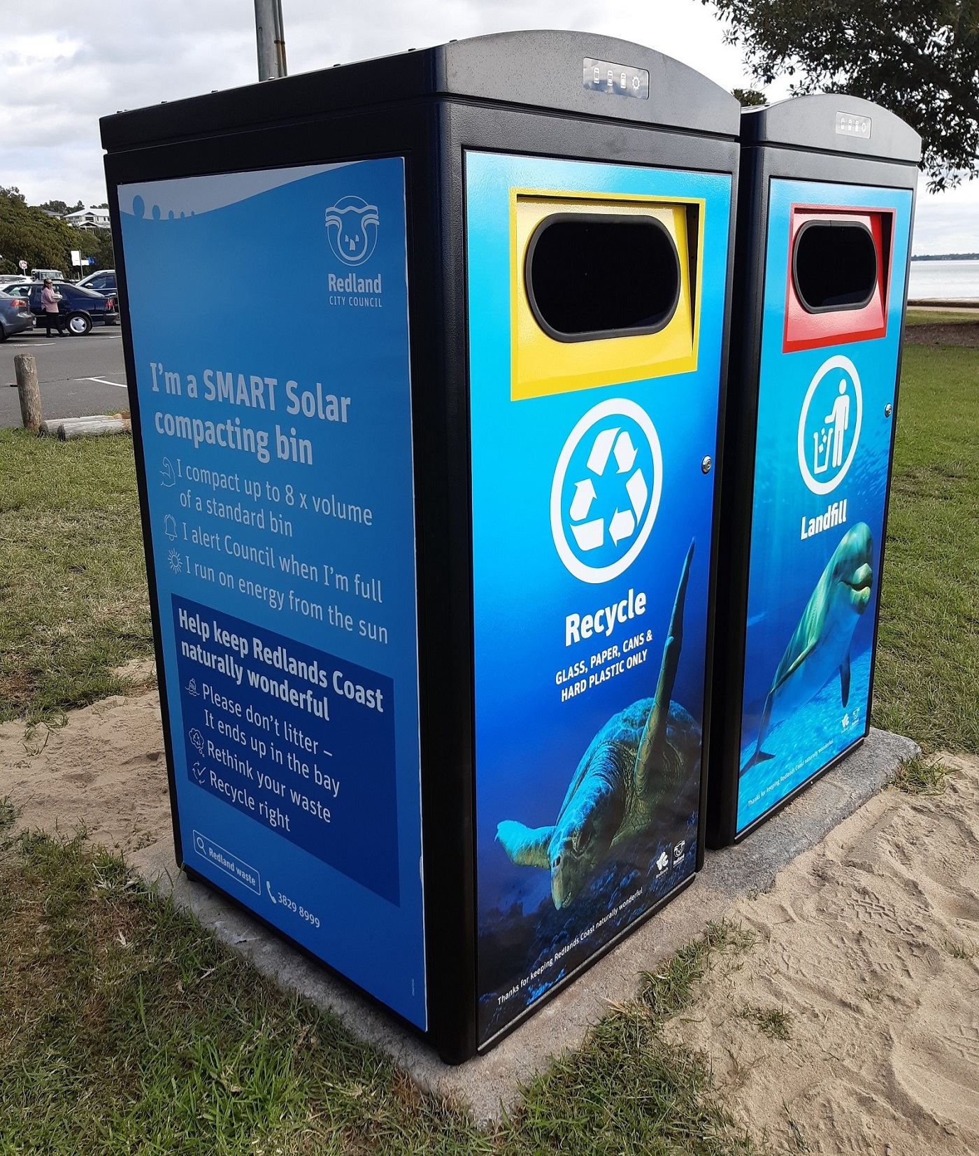 Council pilots smart solar compacting bins in popular reserve ...